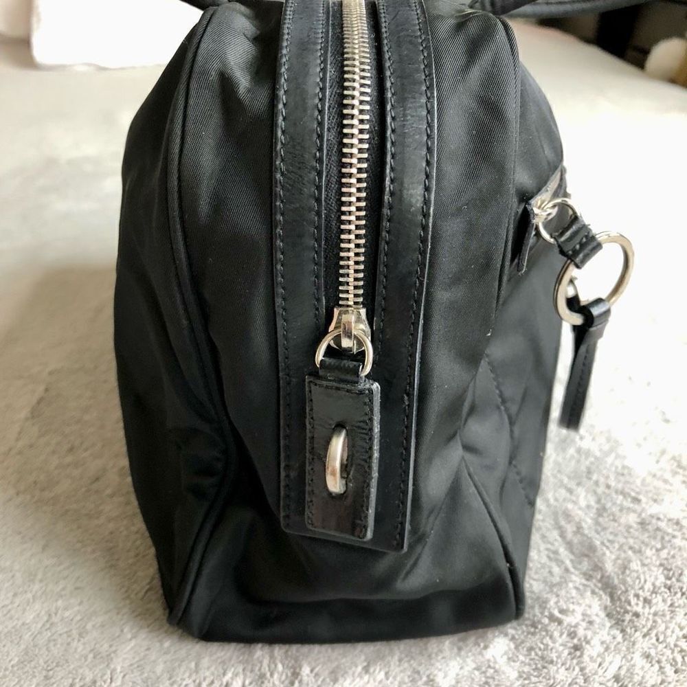 Vintage Prada Tessuto Black Nylon Front Zipper Pocket Mini Boston Bag - Picture 4 of 16